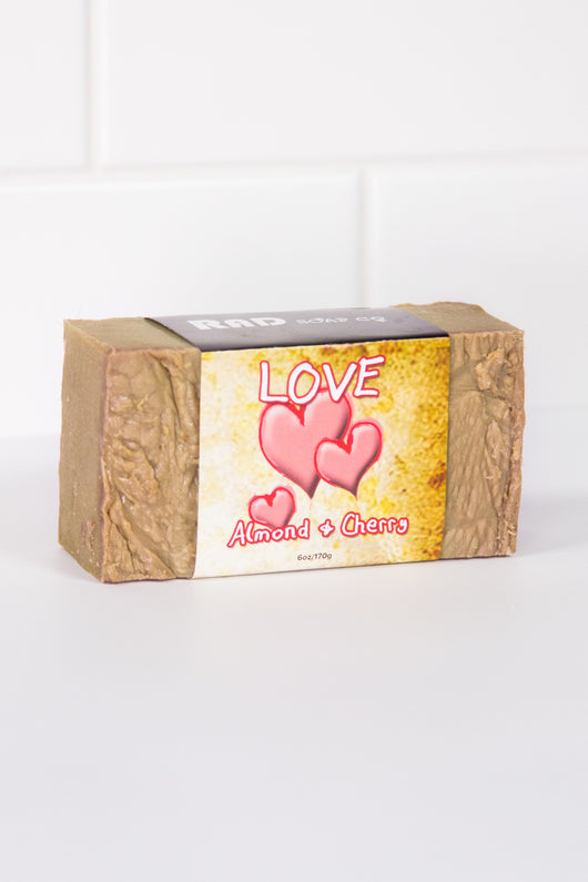 Love Almond & Cherry Natural Body Bar 6oz by Rad Soap Co.