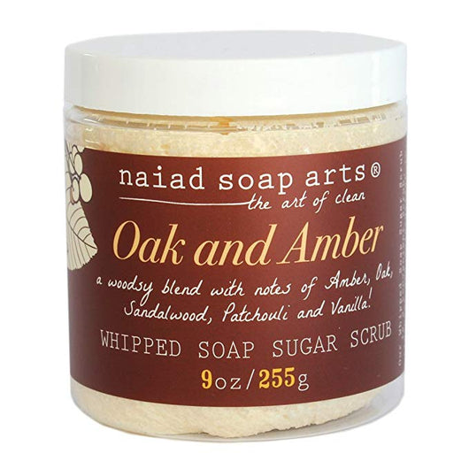 Oak and Amber Whipped Sugar Scrub 9oz by Naiad Soap Arts